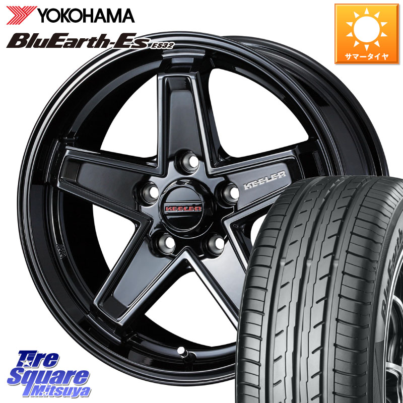 WEDS KEELER TACTICS ブラック ホイール 4本 17インチ キーラー タクティクス 17 X 7.0J(US) +35 5穴 110 YOKOHAMA R6298 BluEarth-Es ES32 ヨコハマ 215/60R17