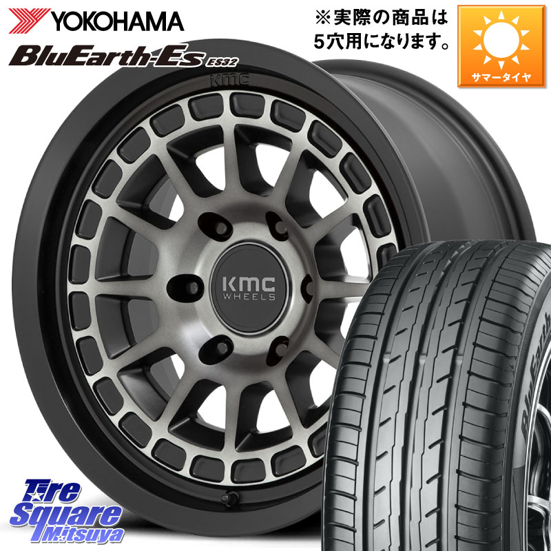 KMC KM719 CANYON GRAY 17インチ 17 X 8.0J +35 5穴 114.3 YOKOHAMA R6298 BluEarth-Es ES32 ヨコハマ 215/60R17 20系アルファード