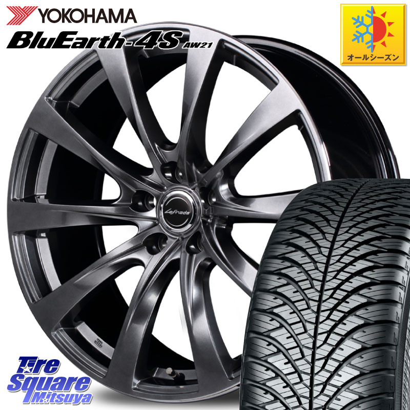 YOKOHAMA R7618 BluEarth-4S AW21 オールシーズンタイヤ ヨコハマ 235/45R18MANARAY MOTION2 平座仕様(トヨタ・レクサス専用)MID Lefinada ホイール 18X7.5J 45 5穴 114.3 70系カムリ GS (GS F除く) レクサス|タイヤスクエアミツヤ