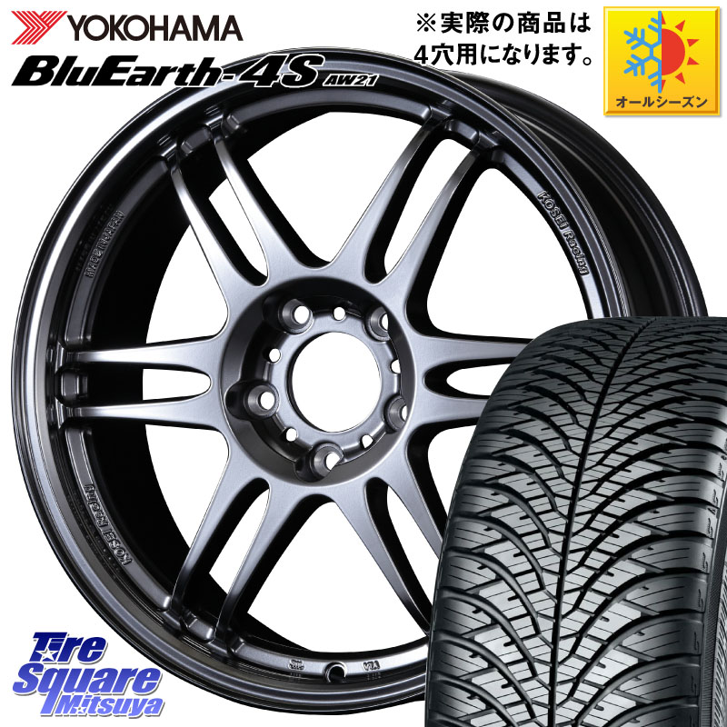 YOKOHAMA R7611 BluEarth-4S AW21 オールシーズンタイヤ ヨコハマ 215/45R17 KOSEI 軽量 K-1 Racing.REV K1 レーシング ドット レヴ 17 X 7.0J +45 4穴 100 FITクロスター