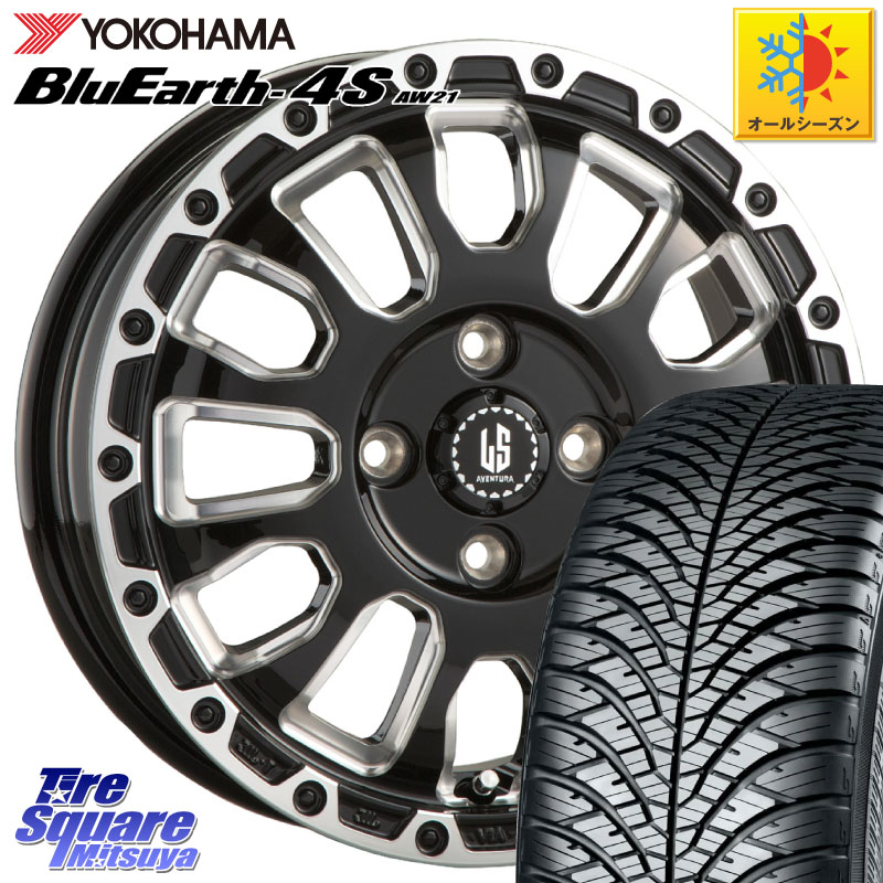 YOKOHAMA R3327 BluEarth-4S AW21 オールシーズンタイヤ ヨコハマ 195/55R16阿部商会 LA STRADA AVENTURA アヴェンチュラ 16インチ 16X6.0J 40 4穴 100 ノート NOTE 日産 ブルーバードシルフィ 日産 キューブ CUBE 日産 アクア カローラフィールダー カローラアクシオ|タイヤスクエアミツヤ
