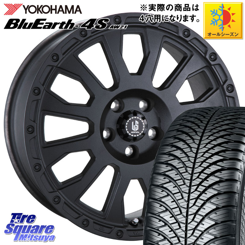YOKOHAMA R9622 BluEarth-4S AW21 オールシーズンタイヤ ヨコハマ 205/65R16 阿部商会 LA STRADA AVENTURA アヴェンチュラ BK 16インチ 16 X 6.0J +40 4穴 100
