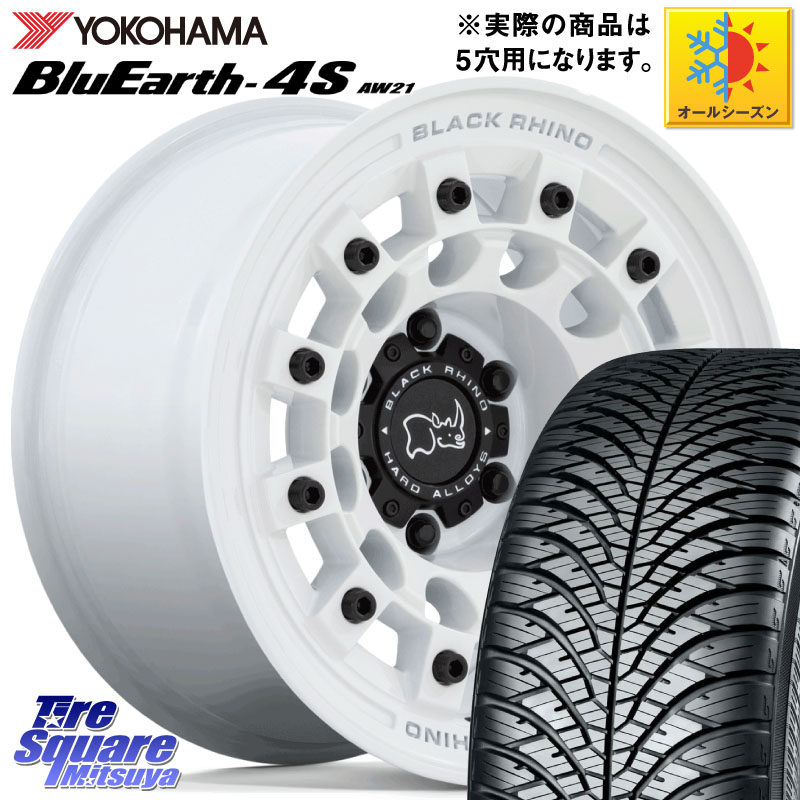YOKOHAMA R3325 BluEarth-4S AW21 オールシーズンタイヤ ヨコハマ 225/50R17BLACK RHINO FUJI フジ ホイール 17インチ ブラックライノ 17X8.0J 38 5穴 114.3|タイヤスクエアミツヤ