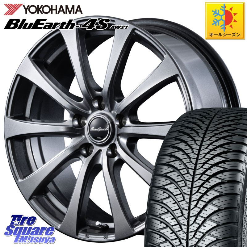 YOKOHAMA R7618 BluEarth-4S AW21 オールシーズンタイヤ ヨコハマ 235/45R18 MANARAY ★ハブリングボルト付属★ G10 在庫● MID EuroSpeed レクサス トヨタ専用 ホイール 18インチ 18 X 7.5J(M14B) +37 5穴 114.3 レクサスIS 30系後期