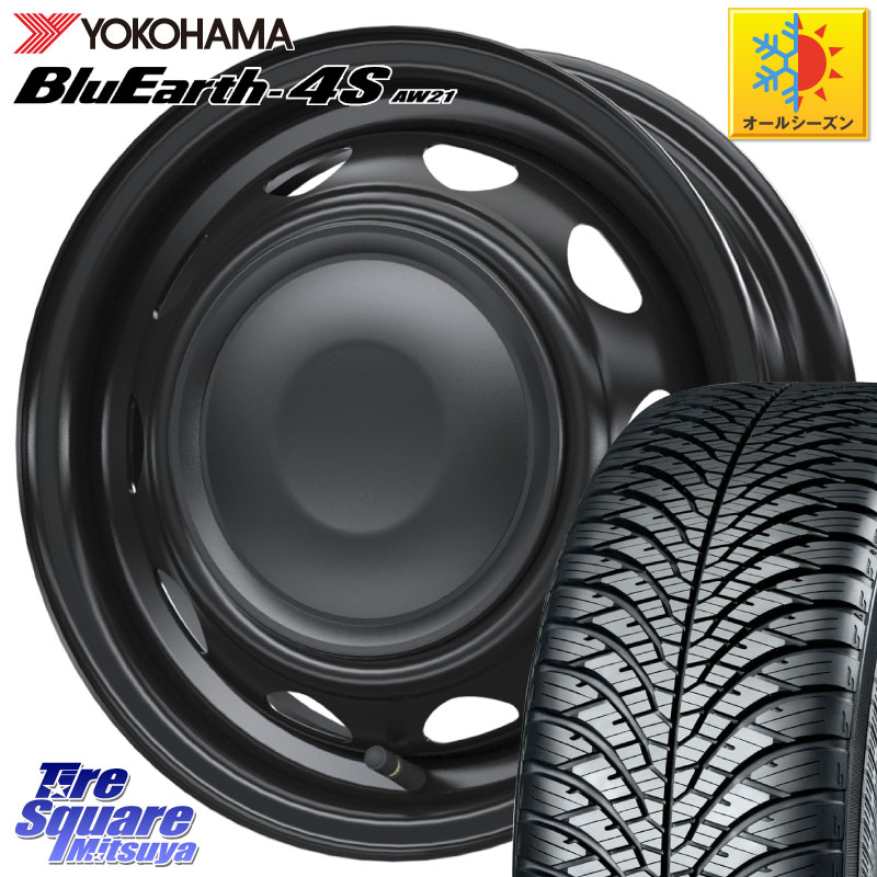 YOKOHAMA R7608 BluEarth-4S AW21 オールシーズンタイヤ ヨコハマ 155/65R14WEDS NeoCarrow ネオキャロ ブラック ホイール 14インチ 14X4.5J 45 4穴 100 N-BOX デリカミニ2WD タント スペーシア サクラ ハイゼットアゲトラCustom車用※軽自動車専用ホイール※ ルークス｜タイヤスクエアミツヤ