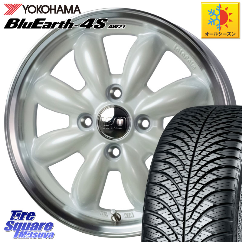 YOKOHAMA R3322 BluEarth-4S AW21 オールシーズンタイヤ ヨコハマ 185/60R15HotStuff LaLa Palm CUP2 ララパーム カップ2 ホイール 15インチ 15X5.5J 45 4穴 100 160系カローラフィールダー ヤリス GR/GS系フィット 130系ヴィッツ ヴィッツ カローラフィールダーハイブ|タイヤスクエアミツヤ