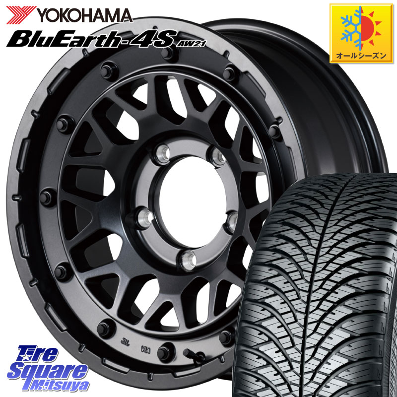 YOKOHAMA R3328 BluEarth-4S AW21 オールシーズンタイヤ ヨコハマ 215/65R16 MANARAY 【欠品次回5月上-中旬予定】NITRO POWER ナイトロパワー M29 STINGER スティンガー ※インセット -5 ホイール 16インチ 16 X 6.0J +0 5穴 139.7 ジムニー専用(要オーバーフェンダー等