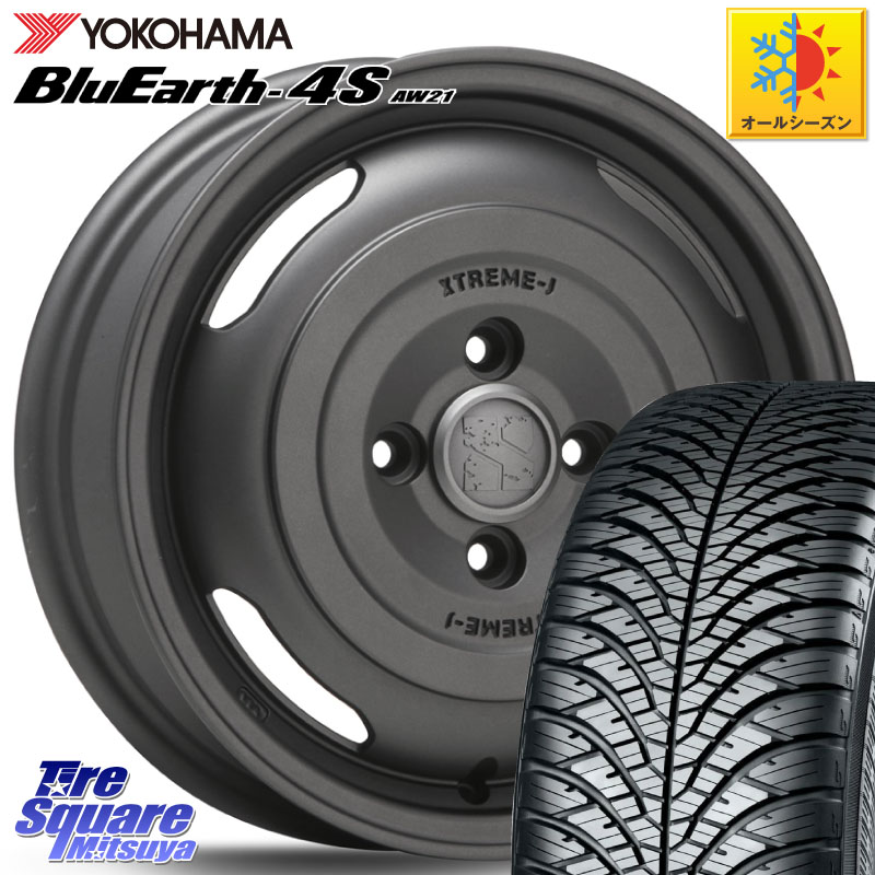 YOKOHAMA R8811 BluEarth-4S AW21 オールシーズンタイヤ ヨコハマ 175/70R14 MLJ JOURNEY ジャーニー ガンブラック XTREME-J エクストリームJ ホイール 14インチ 14 X 4.5J +43 4穴 100 Mx27/37/47Sソリオ・デリカD2