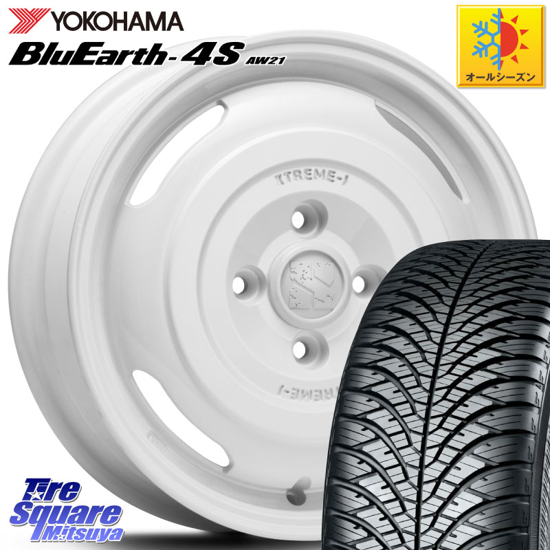 YOKOHAMA R8507 BluEarth-4S AW21 オールシーズンタイヤ ヨコハマ 165/65R14MLJ JOURNEY ジャーニー XTREME-J エクストリームJ ホイール 14インチ 14X4.5J 43 4穴 100 キャスト[アクティバ] ピクシスジョイ[Cグレード] ハイゼットアゲトラCustom車用※軽自動車専用ホイ｜タイヤスクエアミツヤ