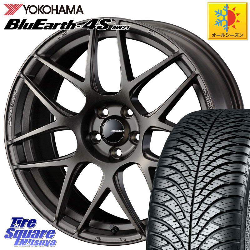 YOKOHAMA R4453 BluEarth-4S AW21 オールシーズンタイヤ ヨコハマ 215/50R17WEDS WedsSport SA-27R SA27R ウェッズ スポーツ ホイール 17インチ 17X7.0J 40 5穴 114.3 ZE1リーフ プリウスアルファ SAI ジェイド シビック インサイト｜タイヤスクエアミツヤ