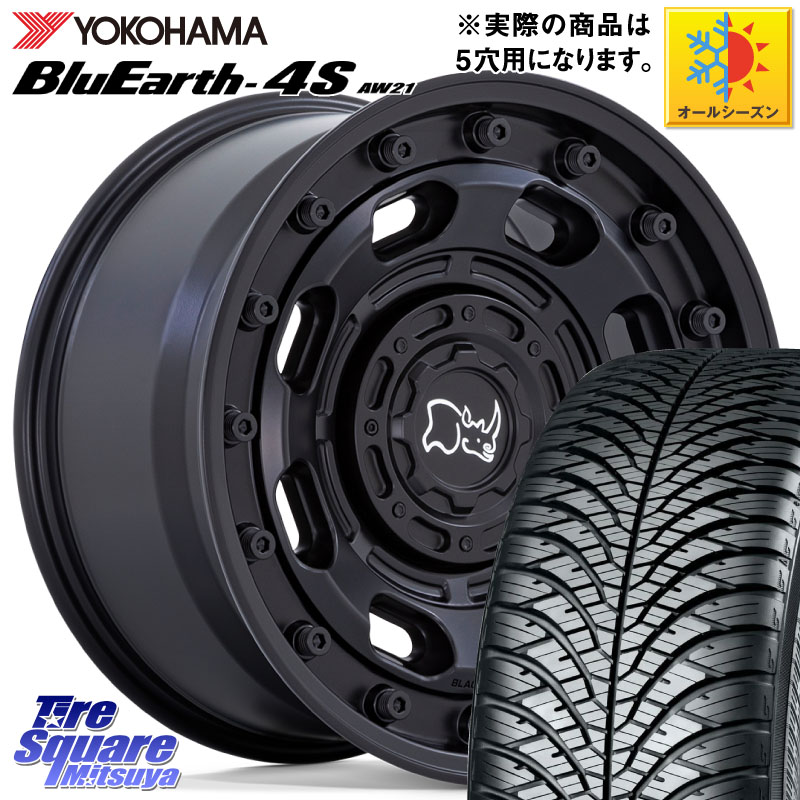 YOKOHAMA R4449 BluEarth-4S AW21 オールシーズンタイヤ ヨコハマ 225/60R17 BLACK RHINO ATLAS アトラス BK ホイール 17インチ ブラックライノ 17 X 8.0J +38 5穴 114.3 30系アルファード 30系ヴェルファイア
