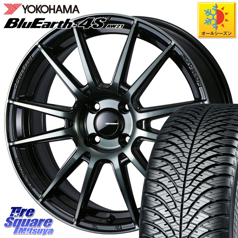 YOKOHAMA R3327 BluEarth-4S AW21 オールシーズンタイヤ ヨコハマ 195/55R16 WEDS WedsSport SA-62R ホイール 16インチ 16 X 6.5J +50 4穴 100