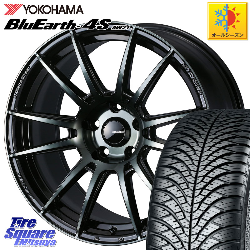 YOKOHAMA R4447 BluEarth-4S AW21 オールシーズンタイヤ ヨコハマ 235/50R18 WEDS WedsSport SA-62R ホイール 18インチ 18 X 8.5J +35 5穴 114.3 30系アルファード 30系ヴェルファイア 20系アルファード