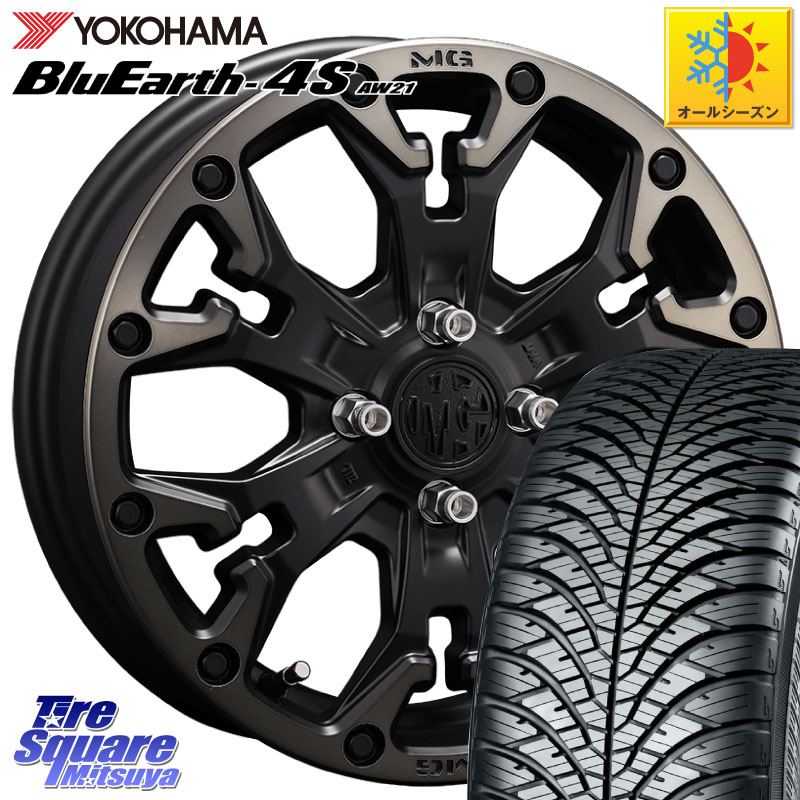 YOKOHAMA R3317 BluEarth-4S AW21 オールシーズンタイヤ ヨコハマ 205/55R16 CRIMSON MG GOLEM Jr ホイール 16インチ 16 X 6.0J +38 4穴 100 E13オーラ