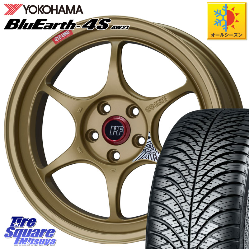 YOKOHAMA R4438 BluEarth-4S AW21 オールシーズンタイヤ ヨコハマ 235/60R18 ENKEI エンケイ PerformanceLine PF06 ホイール 18インチ 18 X 8.0J +45 5穴 114.3 50系RAV4 CX-60 CX-80