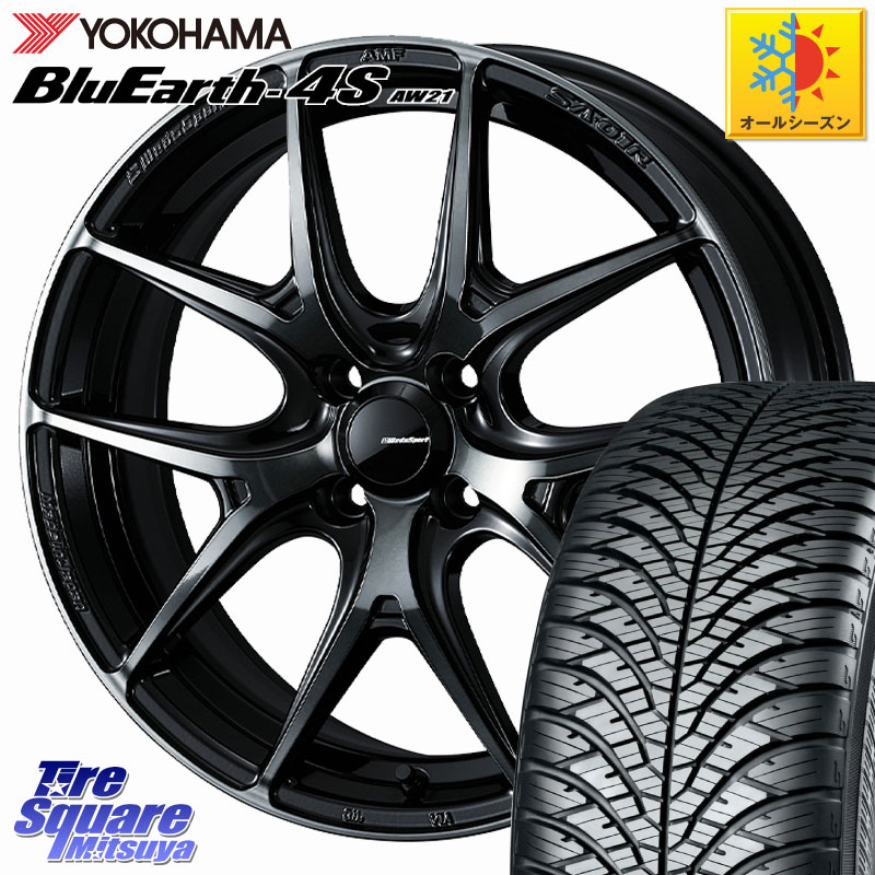 YOKOHAMA R7612 BluEarth-4S AW21 オールシーズンタイヤ ヨコハマ 205/45R17WEDS WedsSport SA-01R SA01R ウェッズ スポーツ ホイール 17インチ 17X6.5J 50 4穴 100 キューブ CUBE 日産 アクア フリード フリードハイブリッド フィット FIT|タイヤスクエアミツヤ