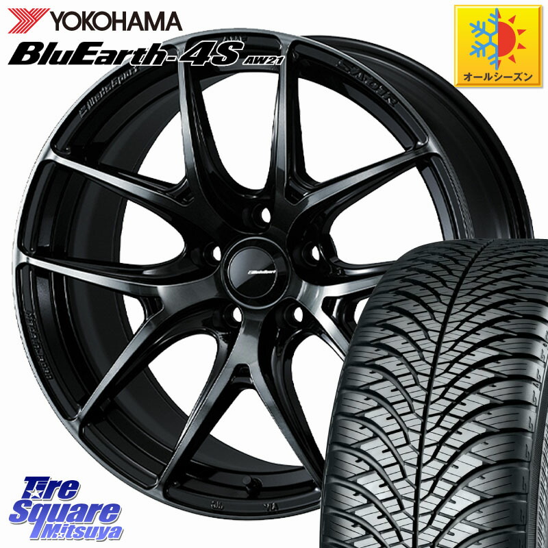 YOKOHAMA R4447 BluEarth-4S AW21 オールシーズンタイヤ ヨコハマ 235/50R18 WEDS WedsSport SA-01R ホイール 18インチ ウェッズ スポーツ 18 X 8.5J +35 5穴 114.3 30系アルファード 30系ヴェルファイア 20系アルファード