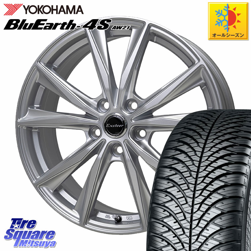 YOKOHAMA R4452 BluEarth-4S AW21 オールシーズンタイヤ ヨコハマ 225/55R17 HotStuff Exsteer ST ホイール 17インチ エクシーダ 17 X 7.0J +55 5穴 114.3 BN・BL系レガシィ