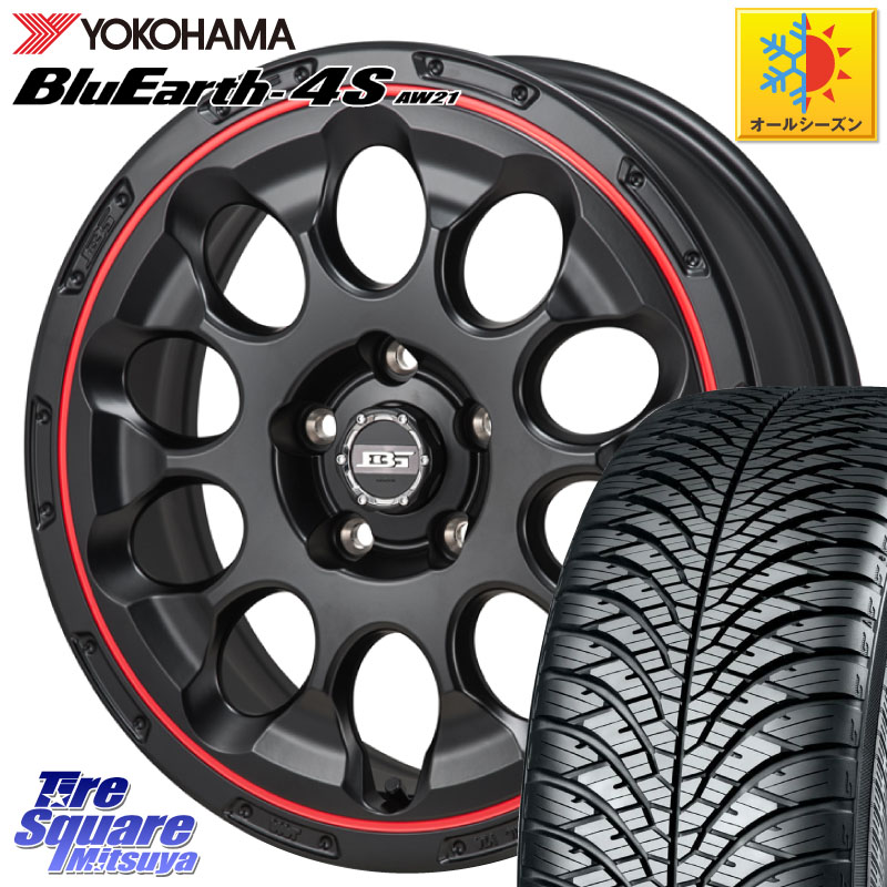 YOKOHAMA R4452 BluEarth-4S AW21 オールシーズンタイヤ ヨコハマ 225/55R17 KOSEI BOTTOM GARCIA CHRONO レッドリム ホイール 17インチ 17 X 7.0J +38 5穴 114.3 10系アルファード