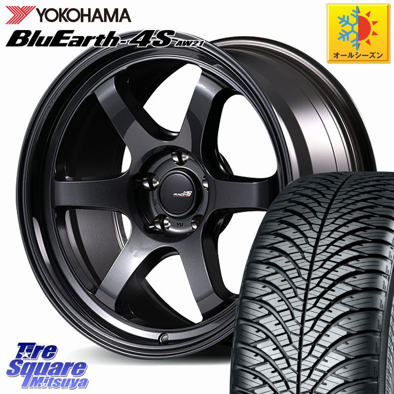 YOKOHAMA R7618 BluEarth-4S AW21 オールシーズンタイヤ ヨコハマ 235/45R18 MANARAY MID RACING R06 ホイール 18インチ 18 X 7.5J +50 5穴 114.3 CY2アコード