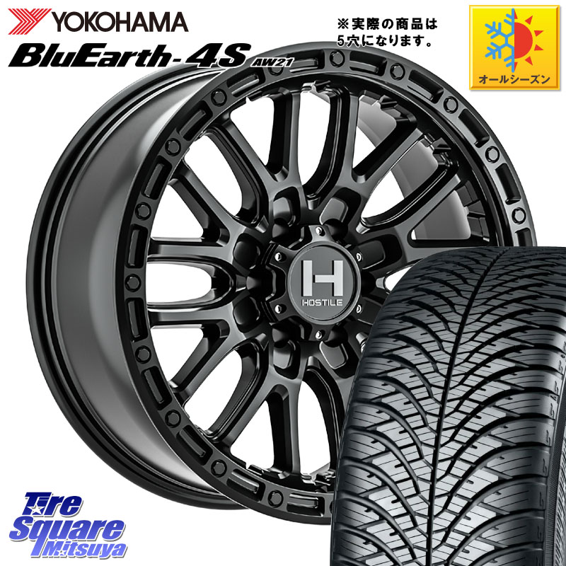 YOKOHAMA R4449 BluEarth-4S AW21 オールシーズンタイヤ ヨコハマ 225/60R17 HOSTILE H135 RIDGE CREST JP SPEC ホイール 17インチ◇参考画像 17 X 8.0J +38 5穴 114.3 30系アルファード 30系ヴェルファイア