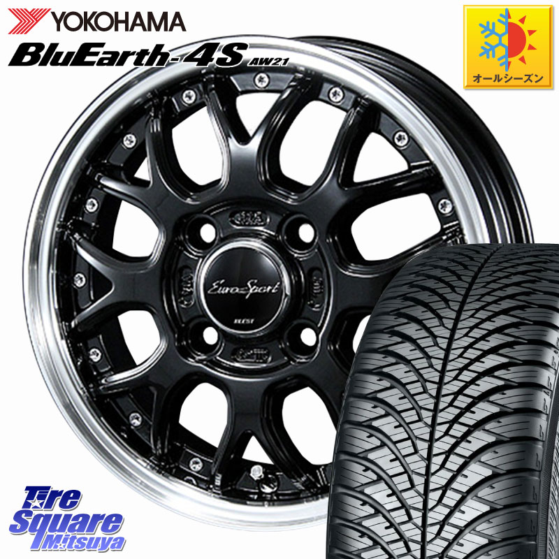 YOKOHAMA R8811 BluEarth-4S AW21 オールシーズンタイヤ ヨコハマ 175/70R14 BLEST EuroSport Type815 軽自動車専用 ホイール 14インチ 14 X 4.5J +45 4穴 100 Mx27/37/47Sソリオ・デリカD2 63,080円