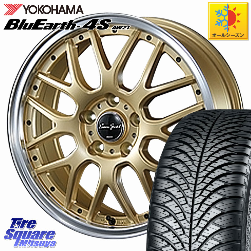 YOKOHAMA R7610 BluEarth-4S AW21 オールシーズンタイヤ ヨコハマ 225/45R18 BLEST EuroSport Type815 ホイール 18インチ 18 X 7.0J +53 5穴 114.3 CX-3 レヴォーグ RC系オデッセイ前期