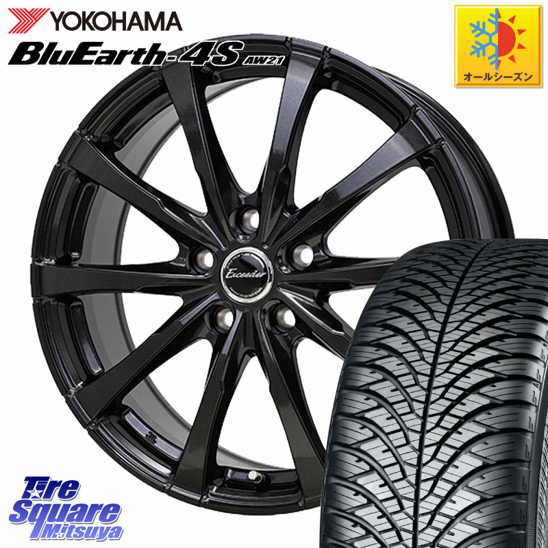 YOKOHAMA R4440 BluEarth-4S AW21 オールシーズンタイヤ ヨコハマ 225/60R18HotStuff Exceeder E08 平座仕様(レクサス・トヨタ専用) ホイール 18インチ エクシーダ 18X7.5J 37 5穴 114.3 50系RAV4 80系ハリアー RAV4 50系 NX レクサス｜タイヤスクエアミツヤ