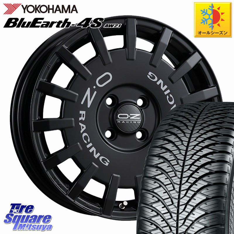 YOKOHAMA R3327 BluEarth-4S AW21 オールシーズンタイヤ ヨコハマ 195/55R16 OZ Rally Racing ラリーレーシング ホイール 16インチ 16 X 7.0J(FIAT 500e) +35 4穴 98 フィアット 500e