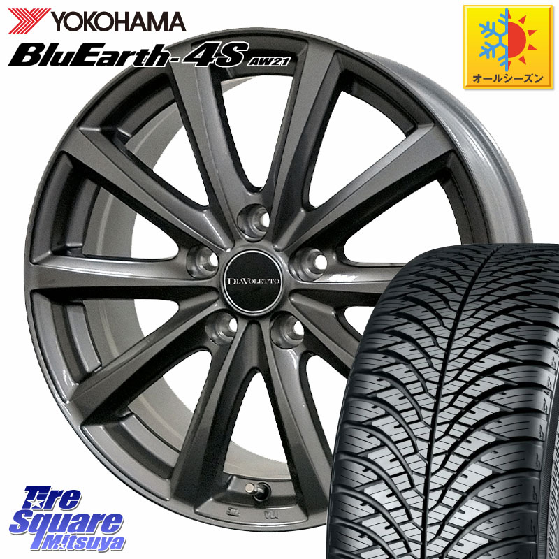 YOKOHAMA R3324 BluEarth-4S AW21 オールシーズンタイヤ ヨコハマ 175/65R15コスミック DIAVOLETTO D.TEN ホイール 15インチ 15X6.0J 45 5穴 114.3 スイフトスポーツ|タイヤスクエアミツヤ