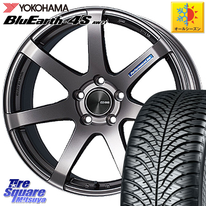 YOKOHAMA R7618 BluEarth-4S AW21 オールシーズンタイヤ ヨコハマ 235/45R18ENKEI エンケイ PerformanceLine PF07 DS ホイール 18X8.0J 45 5穴 114.3 CY2アコード 70系カムリ スカイラインセダン 日産 ES レクサス キザシ アコード|タイヤスクエアミツヤ
