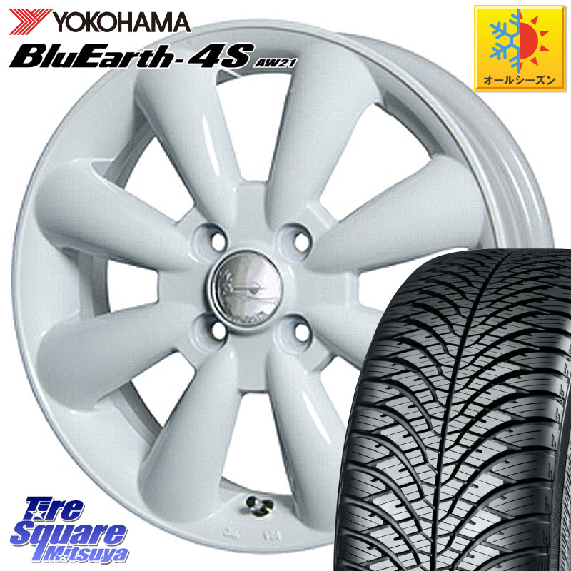 YOKOHAMA R8508 BluEarth-4S AW21 オールシーズンタイヤ ヨコハマ 165/55R15 HotStuff ララパーム KC-8 lala Palm KC8 WH ホイール 15インチ 15 X 5.0J +45 4穴 100 N-BOX タント スペーシア サクラ