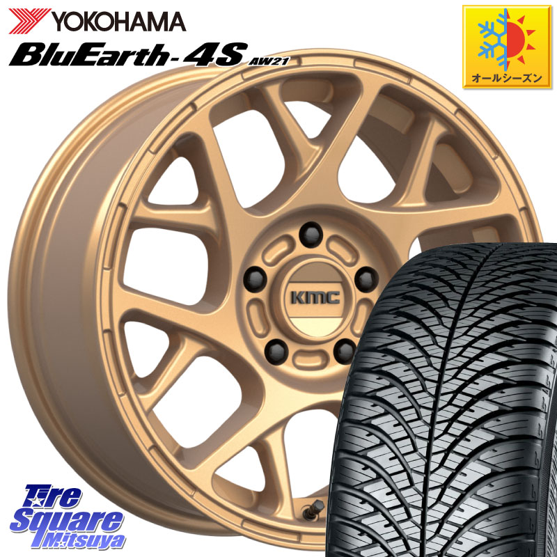 YOKOHAMA R4451 BluEarth-4S AW21 オールシーズンタイヤ ヨコハマ 215/55R17 KMC KM708 BULLY ホイール 17インチ 専用Nut別売 17 X 8.0J +38 5穴 114.3