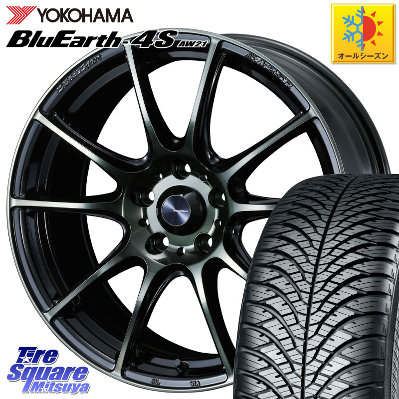 YOKOHAMA R3320 BluEarth-4S AW21 オールシーズンタイヤ ヨコハマ 215/60R16 WEDS SA-25R WBC ウェッズ スポーツ ホイール 16インチ 16 X 7.0J +52 5穴 114.3 WR-V CX-3 RC系オデッセイ前期