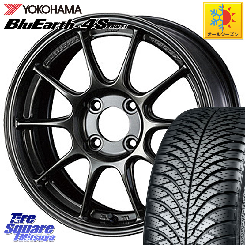 YOKOHAMA R3317 BluEarth-4S AW21 オールシーズンタイヤ ヨコハマ 205/55R16WEDS WedsSport TC-105X TC105X ウェッズ スポーツ ホイール 16インチ 16X7.0J 36 4穴 100 MAZDA2|タイヤスクエアミツヤ