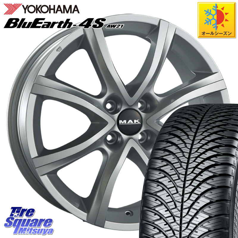 YOKOHAMA R5423 BluEarth-4S AW21 オールシーズンタイヤ ヨコハマ 205/50R17 阿部商会 MAK ANTIBES ホイール 17インチ 17 X 7.0J(PEUGET 2008 A94) +25 4穴 108 プジョー2008 A94系