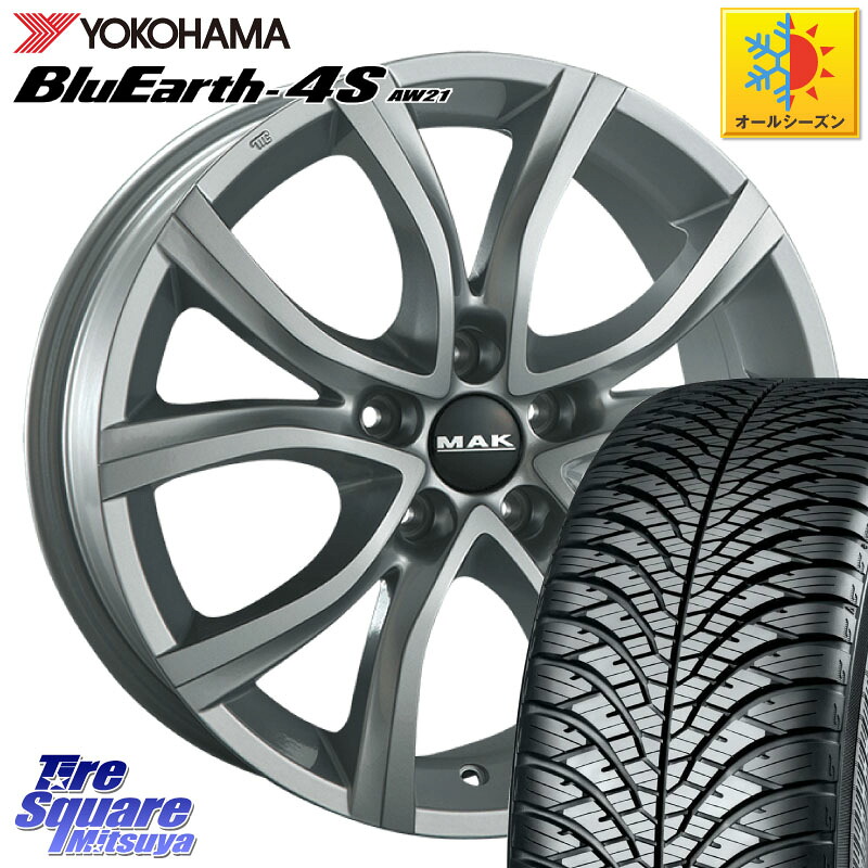 YOKOHAMA R3317 BluEarth-4S AW21 オールシーズンタイヤ ヨコハマ 205/55R16阿部商会 MAK ANTIBES ホイール 16インチ 16X7.0J(PEU 308 P5) 45 5穴 108 プジョー308 P5系|タイヤスクエアミツヤ