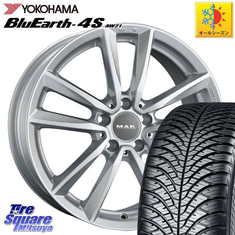 YOKOHAMA R3317 BluEarth-4S AW21 オールシーズンタイヤ ヨコハマ 205/55R16阿部商会 MAK BREMEN ホイール 16インチ 16X7.0J(MB W204) 43 5穴 112 メルセデスベンツ Cクラス（W204）｜タイヤスクエアミツヤ