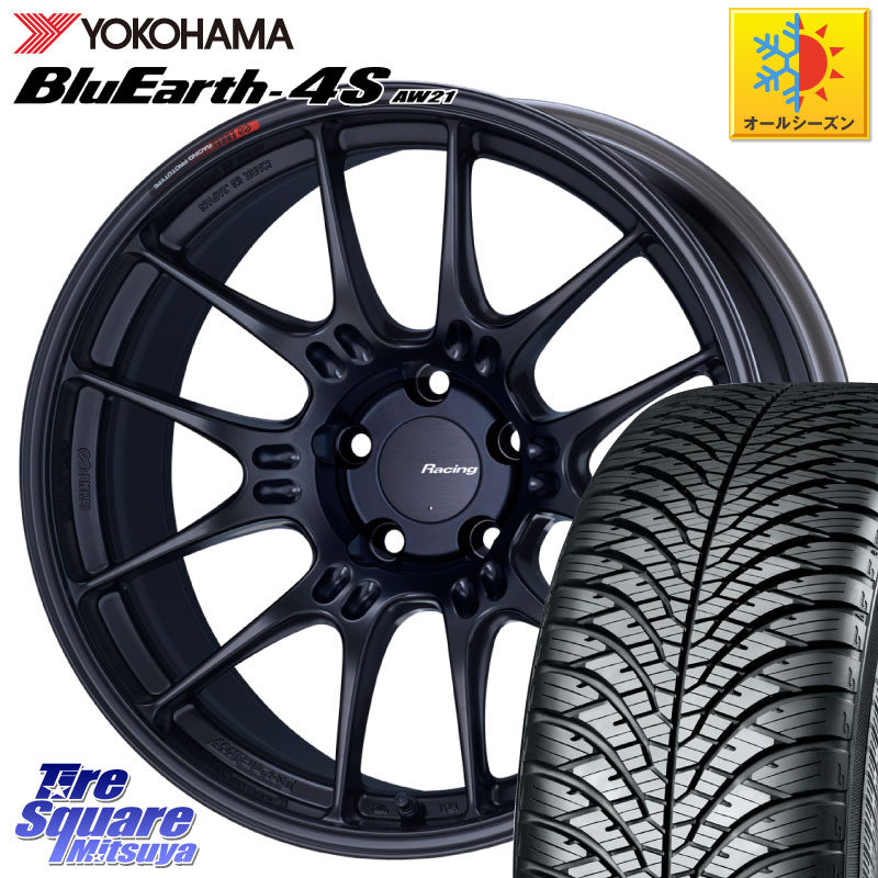 YOKOHAMA R3325 BluEarth-4S AW21 オールシーズンタイヤ ヨコハマ 225/50R17 ENKEI エンケイ RACING GTC02 BK ホイール 17インチ 17 X 7.5J +45 5穴 114.3 WRX S4(VBH)