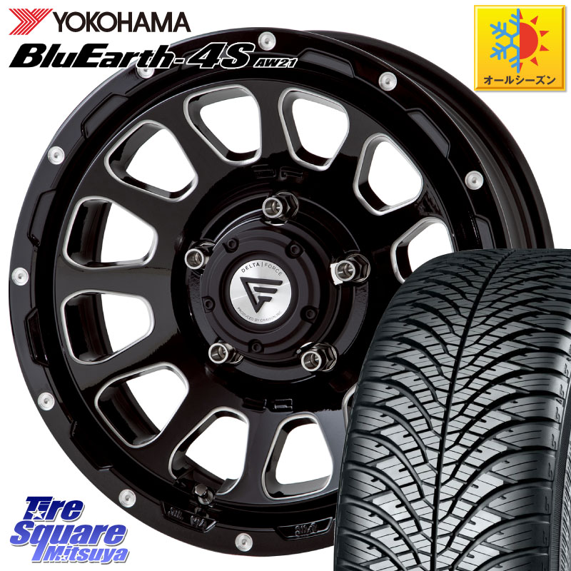 YOKOHAMA R7616 BluEarth-4S AW21 オールシーズンタイヤ ヨコハマ 215/70R16 DELTA FORCE デルタフォース オーバル シエラ専用 インセット-5 16インチ 16 X 6.0J(JB74) +0 5穴 139.7 ジムニ－シエラ・ノマド