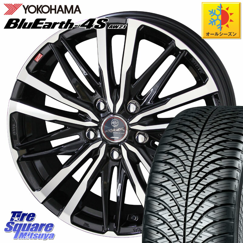 YOKOHAMA R4450 BluEarth-4S AW21 オールシーズンタイヤ ヨコハマ 225/55R18 KYOHO SMACK CREST ホイール 4本 18インチ 18 X 7.0J +48 5穴 100