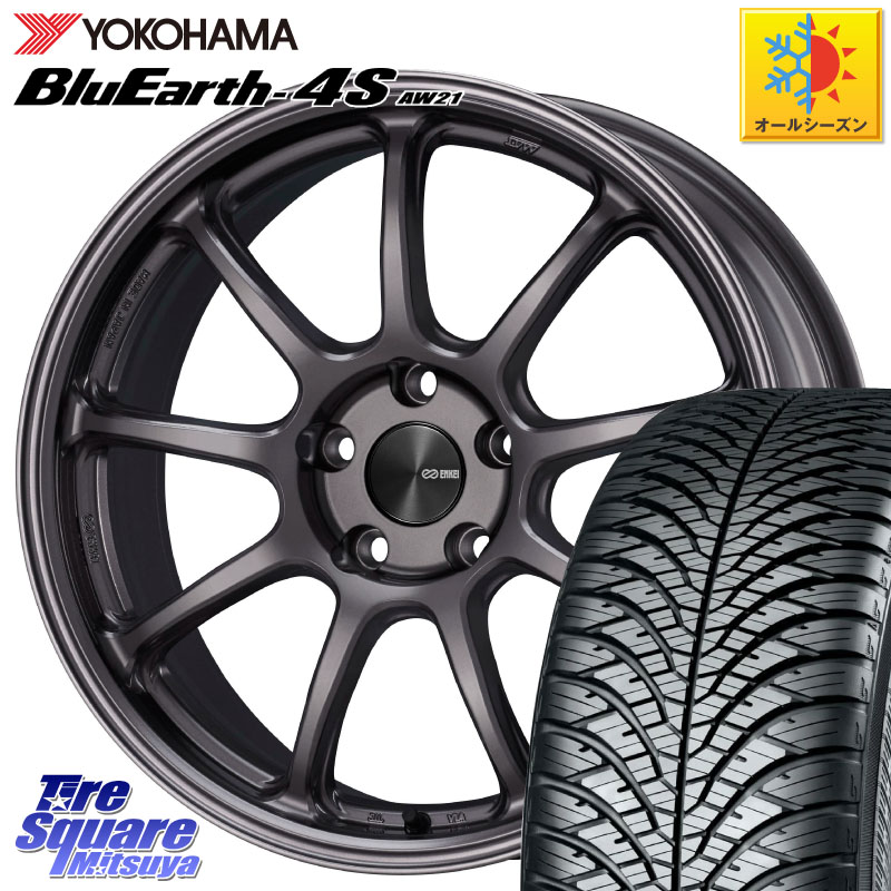 YOKOHAMA R7618 BluEarth-4S AW21 オールシーズンタイヤ ヨコハマ 235/45R18ENKEI PerformanceLine PF09 ホイール 18インチ 18X8.0J 45 5穴 114.3 CY2アコード 70系カムリ スカイラインセダン 日産 ES レクサス キザシ アコード|タイヤスクエアミツヤ