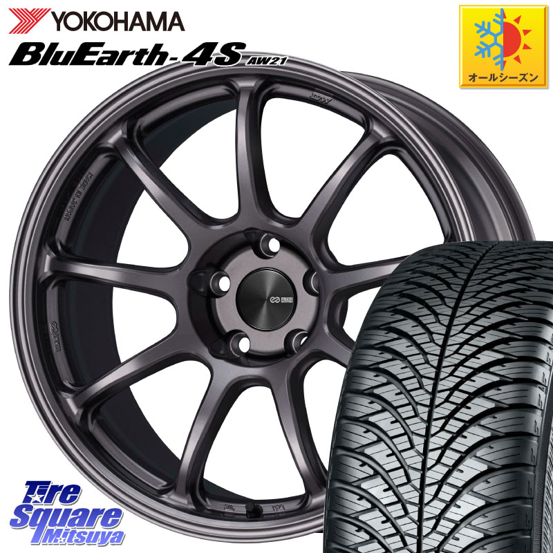 YOKOHAMA R4438 BluEarth-4S AW21 オールシーズンタイヤ ヨコハマ 235/60R18ENKEI PerformanceLine PF09 ホイール 18インチ 18X8.5J 38 5穴 114.3 アウトランダーPHEV｜タイヤスクエアミツヤ