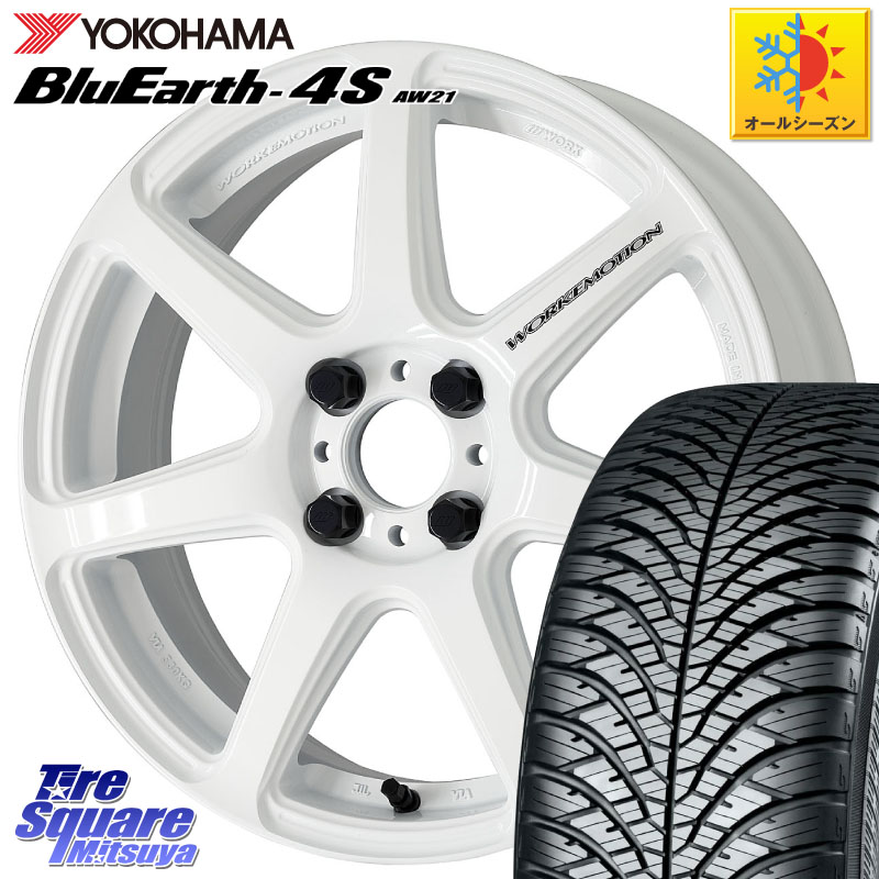 YOKOHAMA R7611 BluEarth-4S AW21 オールシーズンタイヤ ヨコハマ 215/45R17WORK ワーク EMOTION エモーション T7R 17インチ 17X7.0J 47 4穴 100 FITクロスター アクア｜タイヤスクエアミツヤ