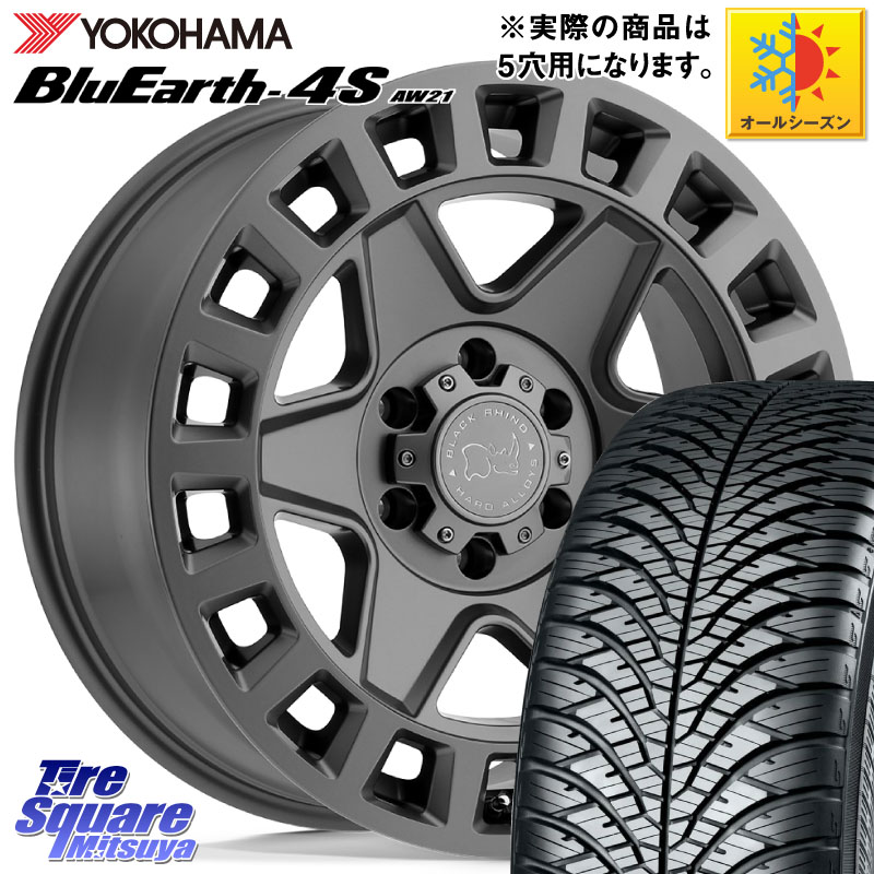 YOKOHAMA R3325 BluEarth-4S AW21 オールシーズンタイヤ ヨコハマ 225/50R17 BLACK RHINO YORK ブラックライノ ヨーク GM 17インチ ブラックライノ 17 X 8.0J +35 5穴 114.3