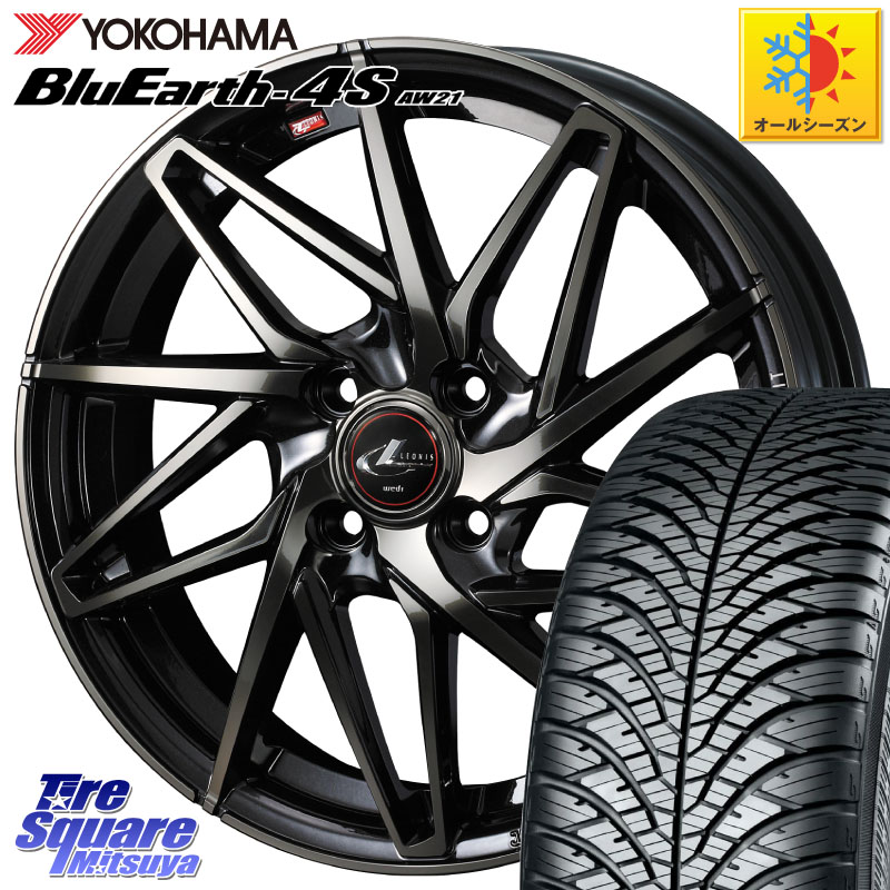YOKOHAMA R3319 BluEarth-4S AW21 オールシーズンタイヤ ヨコハマ 185/65R15 WEDS 40563 レオニス LEONIS IT PBMCTI 15インチ 15 X 5.5J +50 4穴 100 E13ノート GB3＆4フリード4穴