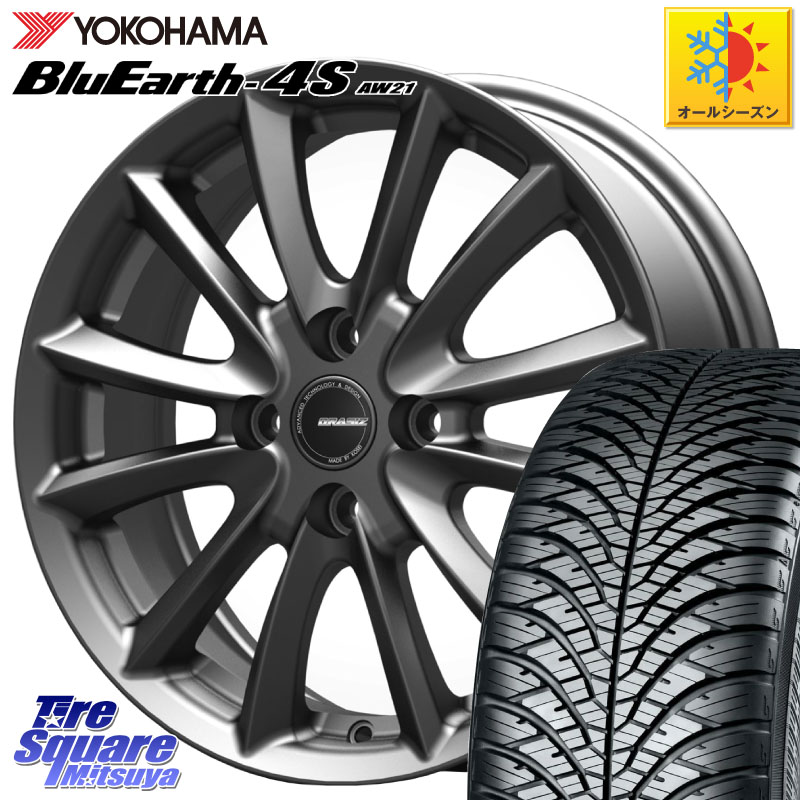 YOKOHAMA R4423 BluEarth-4S AW21 オールシーズンタイヤ ヨコハマ 175/65R14 KOSEI クレイシズVS6 QRA420Gホイール 14 X 5.5J +45 4穴 100