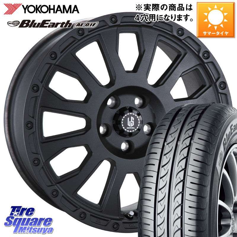 阿部商会 LA STRADA AVENTURA アヴェンチュラ BK 14インチ 14 X 4.5J +45 4穴 100 YOKOHAMA F8325 BluEarth AE01F ヨコハマ 175/70R14 Mx27/37/47Sソリオ・デリカD2