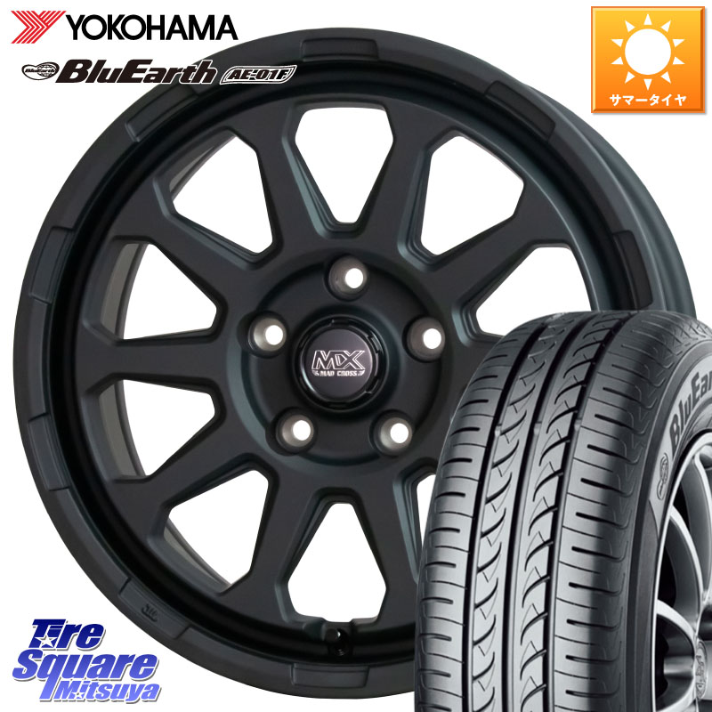 HotStuff マッドクロス レンジャー ブラック 5H ホイール 16インチ 16 X 7.0J +38 5穴 114.3 YOKOHAMA F8329 BluEarth AE01F ヨコハマ 205/60R16 90系ノア ヴォクシー プリウスアルファ RP6～8ステップワゴン