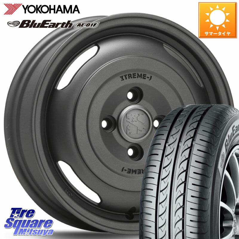 MLJ JOURNEY ジャーニー ガンブラック XTREME-J エクストリームJ ホイール 14インチ 14 X 4.5J +43 4穴 100 YOKOHAMA F8325 BluEarth AE01F ヨコハマ 175/70R14 Mx27/37/47Sソリオ・デリカD2